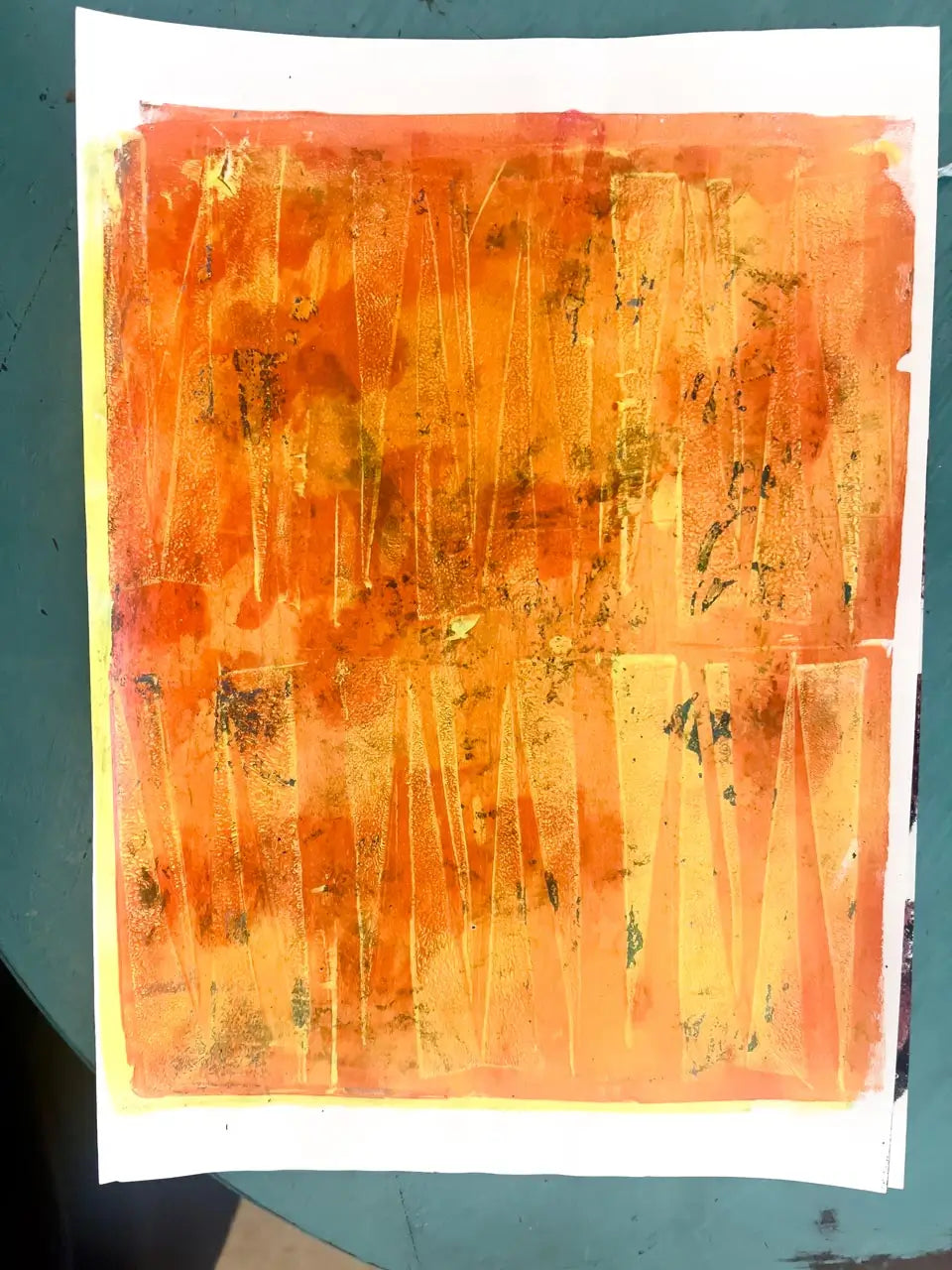 Beginners Gelli Printing workshop, mixed media print