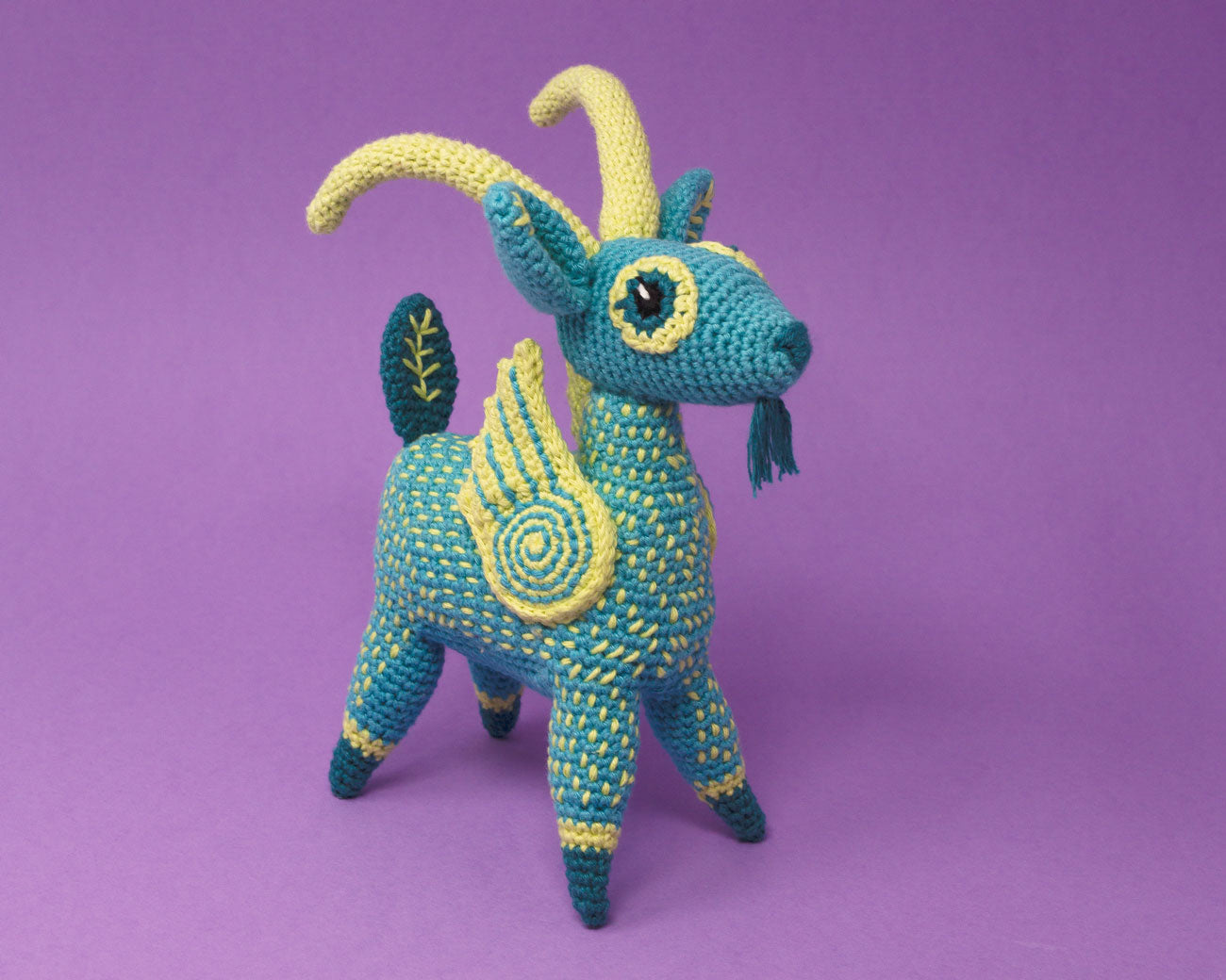 Goat Alebrije printed crochet pattern