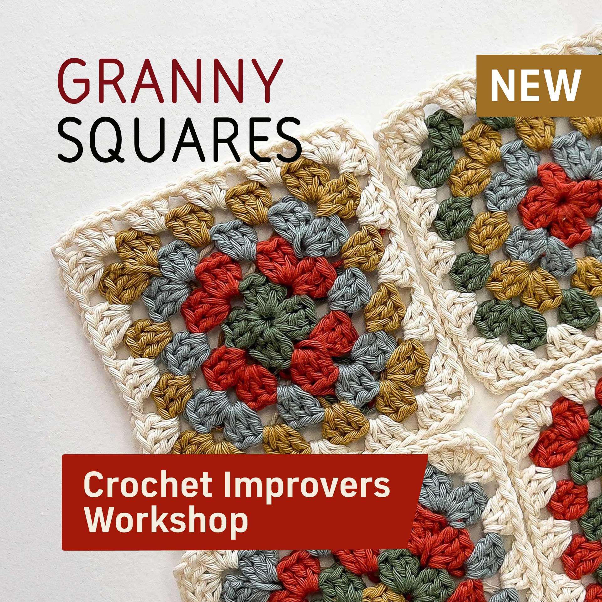 Crochet Granny Squares. Improvers workshops in Eastbourne