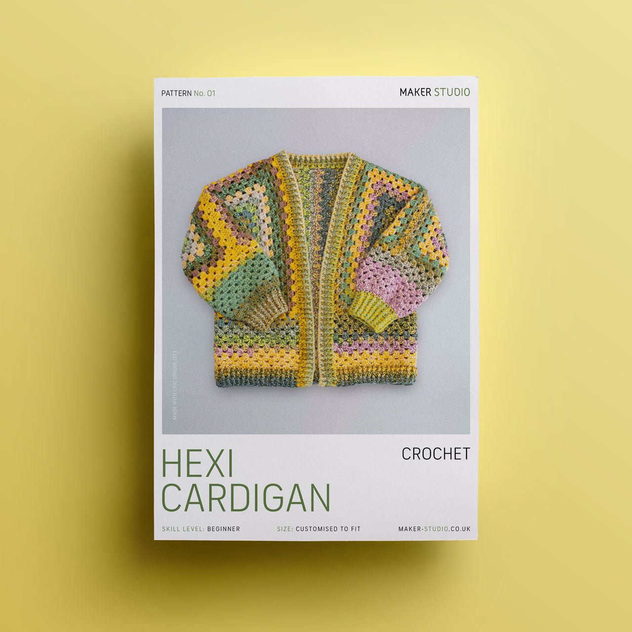 Hexi-Cardigan printed crochet pattern
