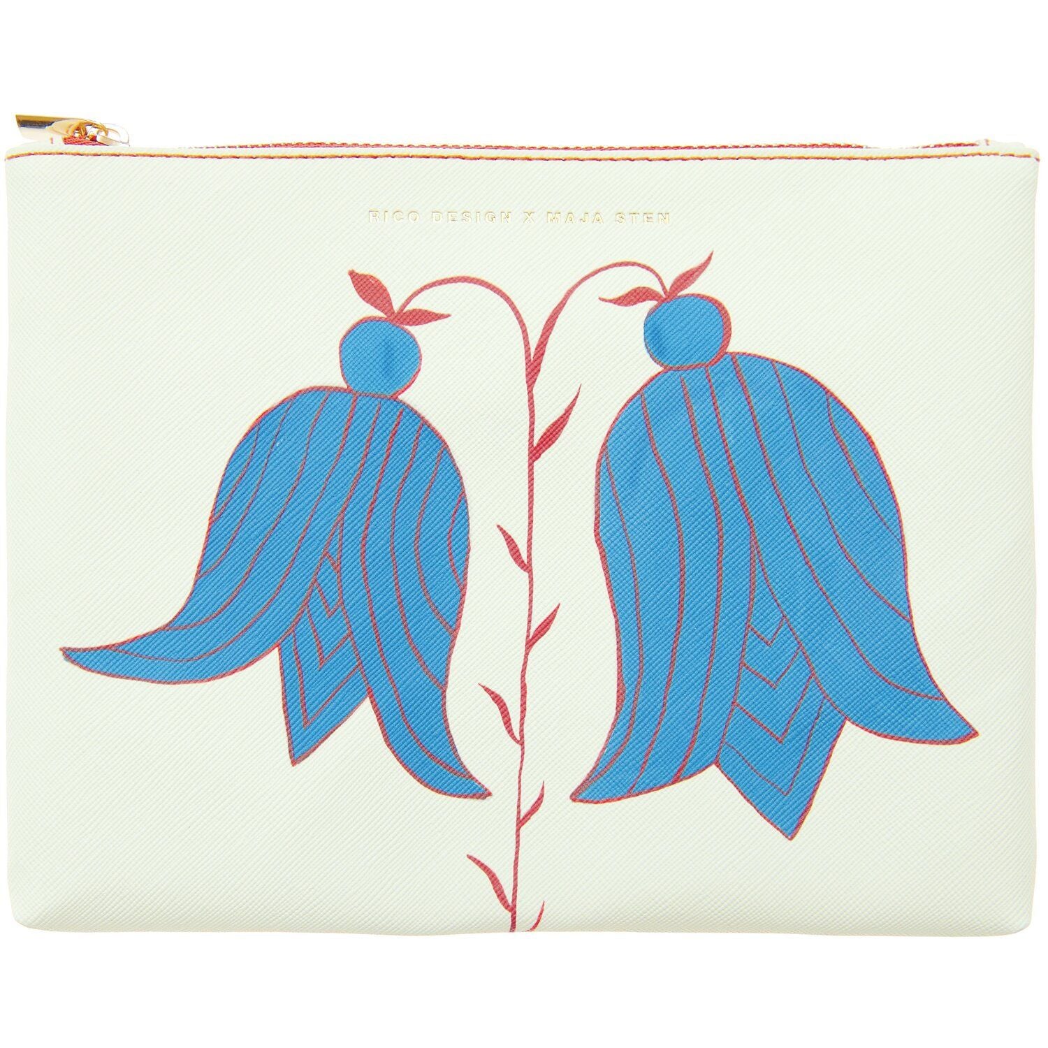 Designed by Swedish illustrator Maja Sten for Rico, this compact case features a folk art inspired blue bird on one side and a soft pink flower on the other. Simple, considered and full of detail, it sits beautifully alongside the Bluebell and Squirrel cases.